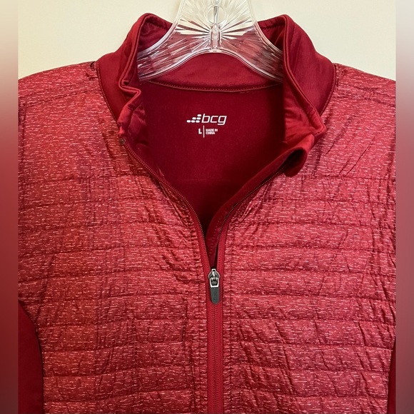 NWT BCG Women’s Red Training Quilted FZ Jacket Full Zip Long Sleeve; Size L - Picture 5 of 11